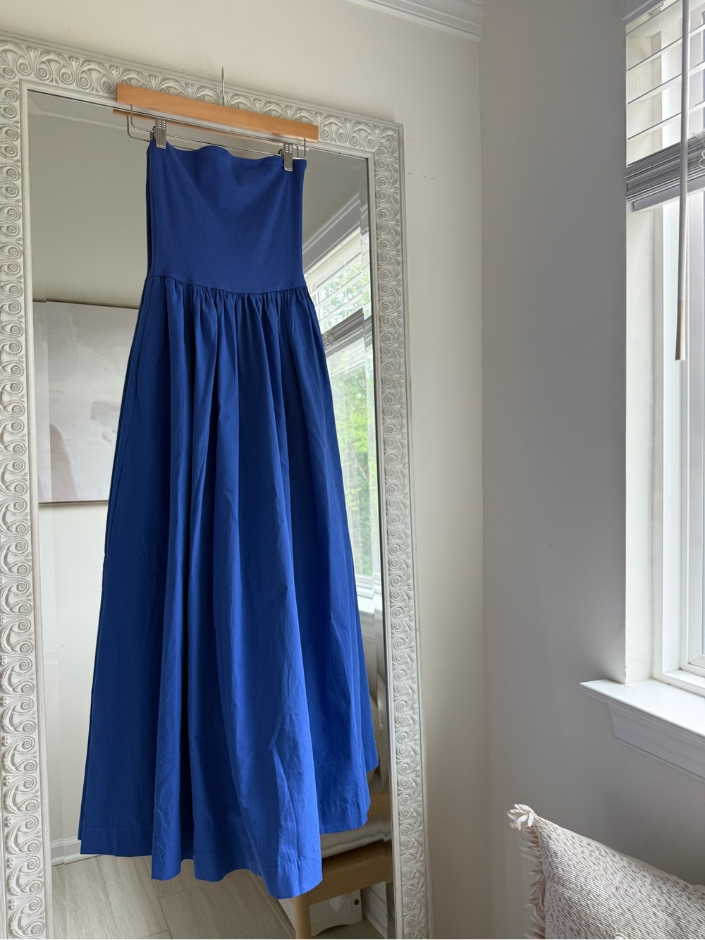 Long Full Skirt Cotton Maxi Strapless Dress Size Small Cotton - Picture 2 of 8